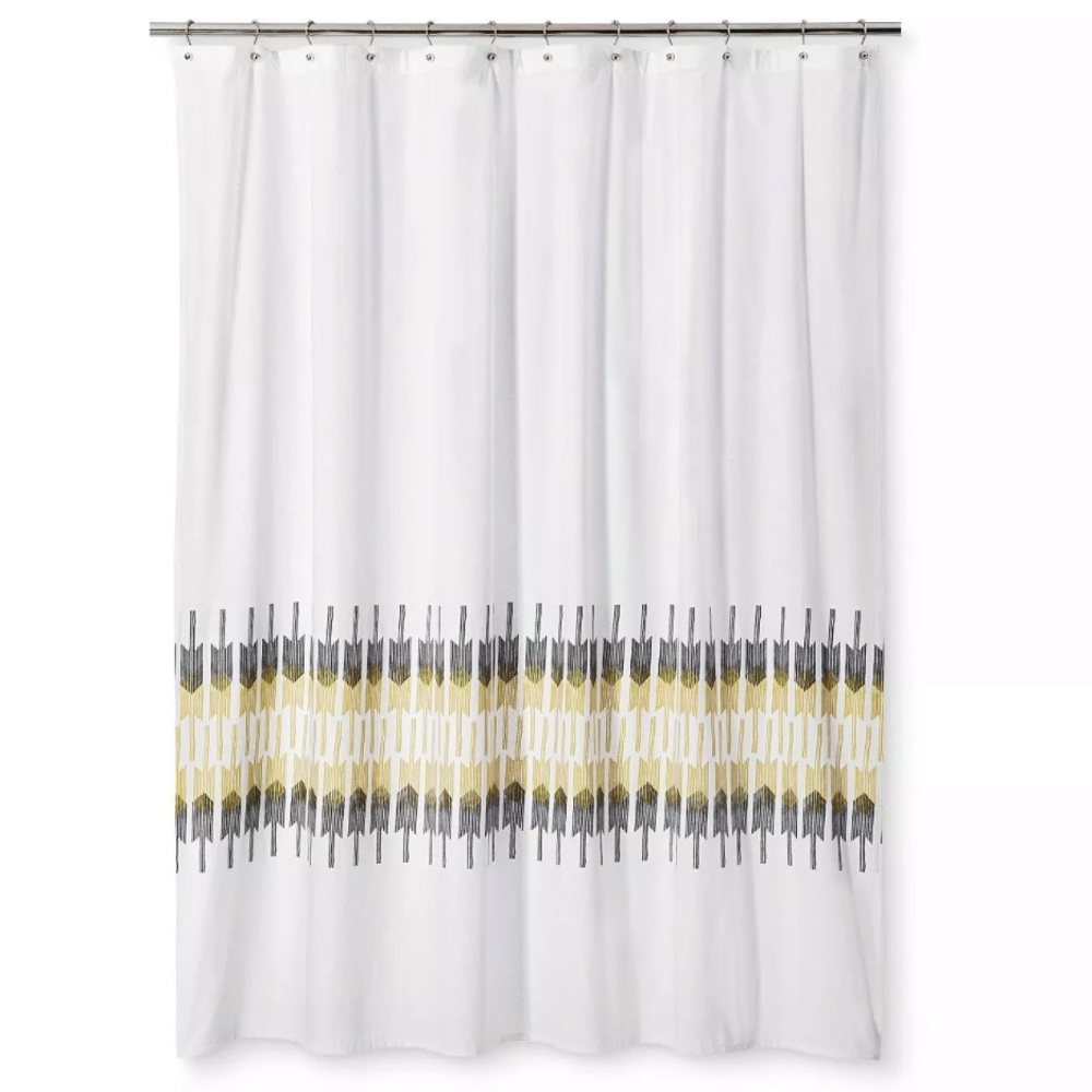 NWT Threshold Shower Curtain Blk/Gold Arrows